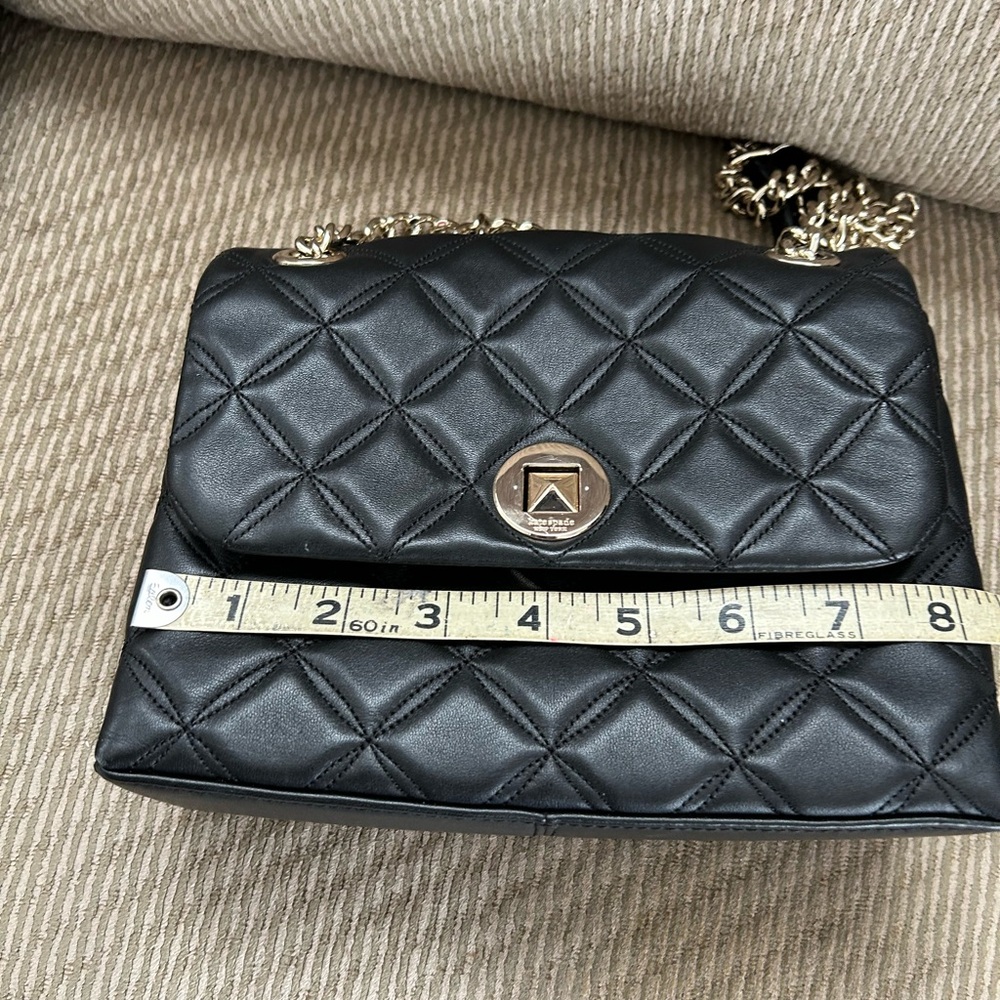 Kate Spade EUC Elegant Black Quilted Chain Shoulder Bag AND dust cover - Picture 7 of 10